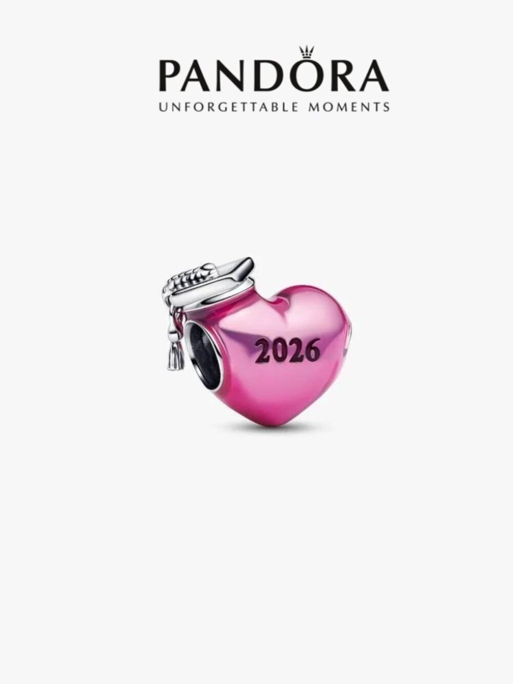 Pandora Graduation 2026 Pink Heart Charm